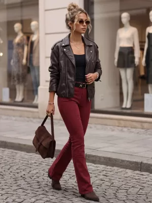 Ženske hlače DSTREET UY3111 KLARET