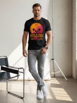 Moška majica s kratkimi rokavi DSTREET NX047R ČRNA