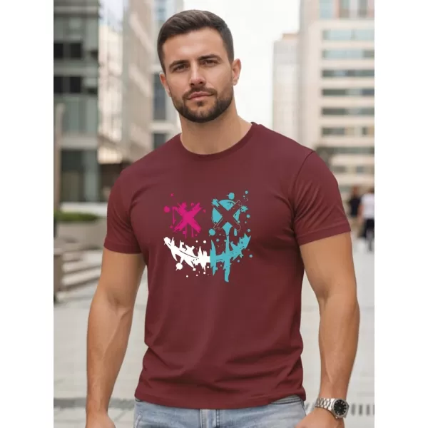  Moška majica s kratkimi rokavi DSTREET NX5100R-BU BORDO 