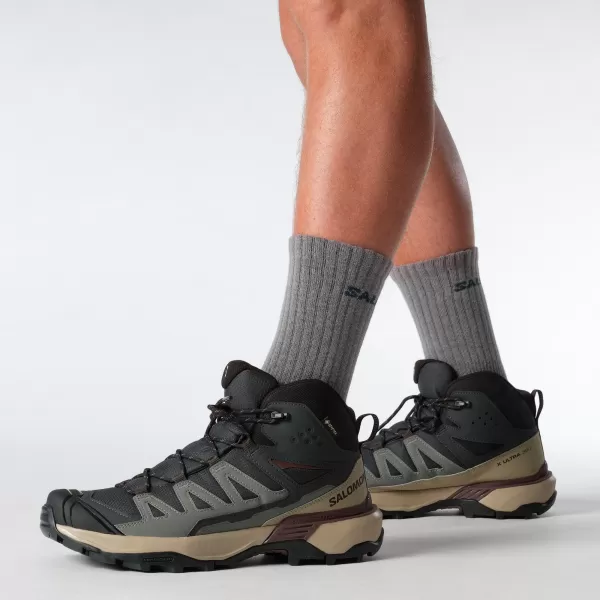 Moški čevlji SALOMON X ULTRA 360 MID GORE-TEX L47743300 FANTOM/DESERT TAN/RUM ROZINE 