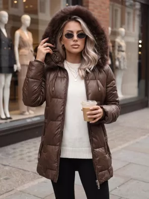 Ženska jakna DSTREET TY5757 RJAVA