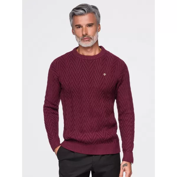  Moški pulover OMBRE OM-SWSW-0190 BORDO 