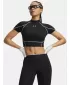 Ženska majica s kratkimi rokavi UNDER ARMOUR HEATGEAR ELITE CROP MCK SS 6014710-008 ČRNA