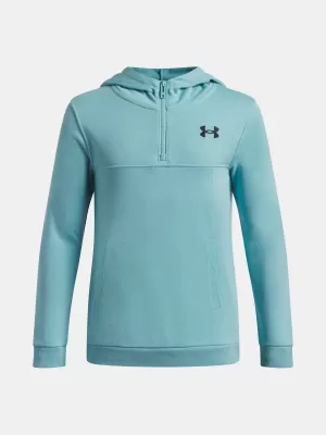 Fantovski pulover UNDER ARMOUR RIVAL LW 1/4 ZIP HOODIE 6009316-425 MODRA