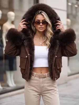 Ženska jakna DSTREET TY5834 RJAVA