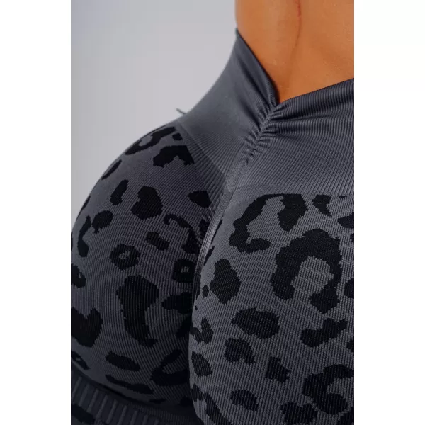  Kompresijske push-up kratke hlače z leopardjim potiskom NEBBIA PRIMAL 856 ČRNI LEOPARD 