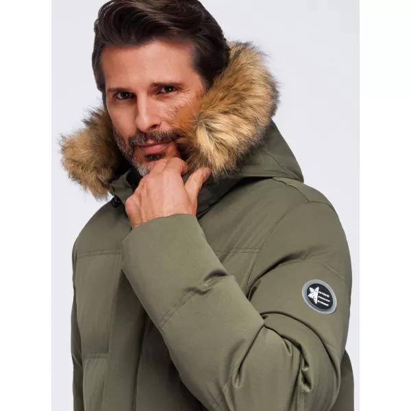  Moška parka OMBRE OM-JALJ-0310 TEMNO OLIVNO 