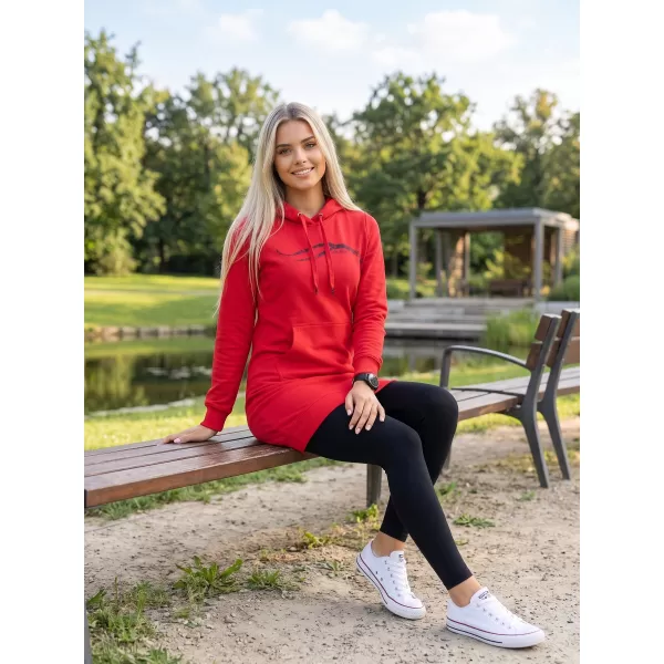  Ženski podaljšan pulover ALTISPORT ALW001419 RDEČA 