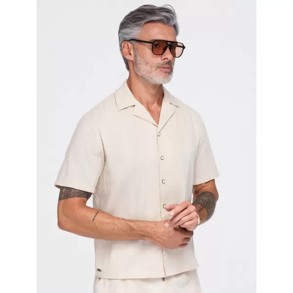  Moška srajca OMBRE OM-SHSS-0221 KREMA 