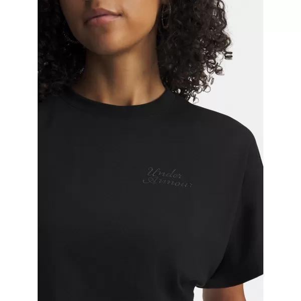  Ženska majica s kratkimi rokavi UNDER ARMOUR CROPPED SCRIPT SS TEE 6009677-008 ČRNA 