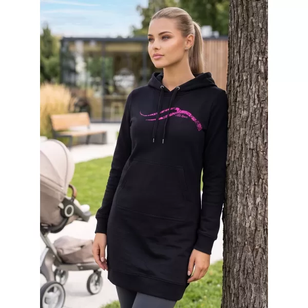  Ženski podaljšan pulover ALTISPORT ALW001419 ČRNO ROZA 