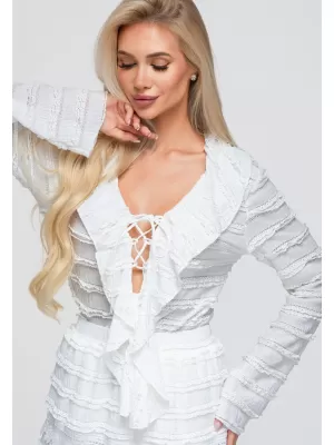 Ženska bluza OMBRE OW-TS-E0067 BELA