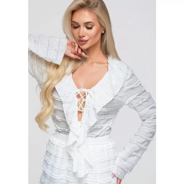  Ženska bluza OMBRE OW-TS-E0067 BELA 