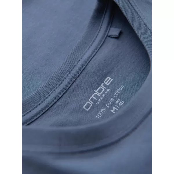  Moška majica s kratkimi rokavi OMBRE OM-TSBS-0268 BEL/GRAFIT/MODER DENIM 