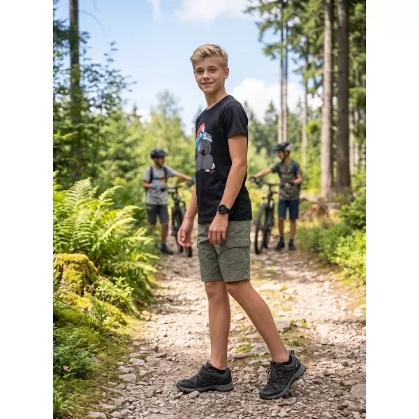  Otroška majica s kratkimi rokavi ALPINE PRO ECOMO 4 ČRNA VARIANTA PC 