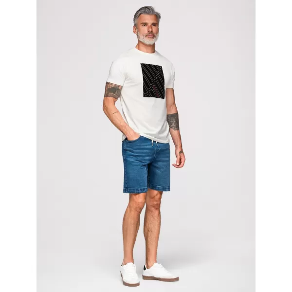  Moška majica s kratkimi rokavi OMBRE OM-TSPT-0259 BELA 