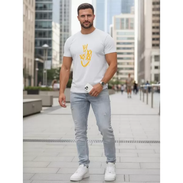  Moška majica s kratkimi rokavi DSTREET NX0138R-WH BELA 