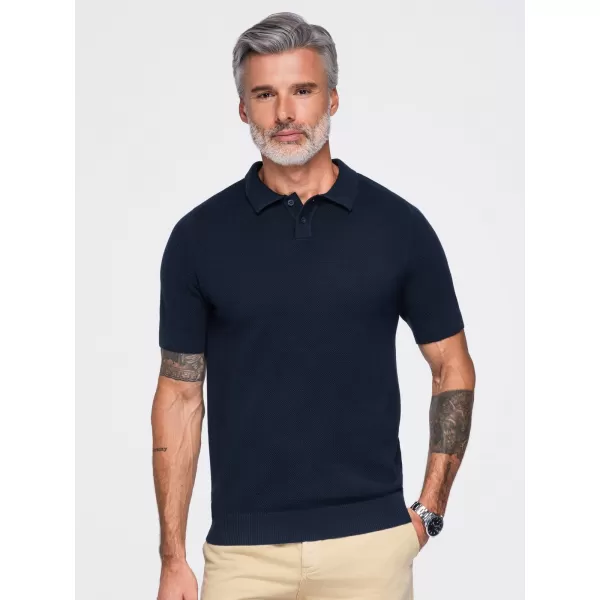  Moška polo majica OMBRE OM-POSS-0178 MORNARSKO MODRA 