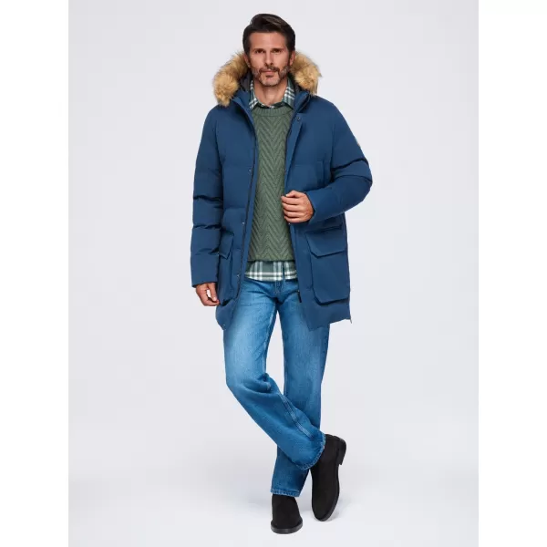  Moška parka OMBRE OM-JALJ-0310 MORNARSKO MODRA 