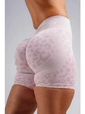 Kompresijske push-up kratke hlače z leopardjim potiskom NEBBIA PRIMAL 856 ROZA LEOPARD