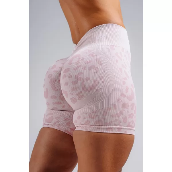  Kompresijske push-up kratke hlače z leopardjim potiskom NEBBIA PRIMAL 856 ROZA LEOPARD 