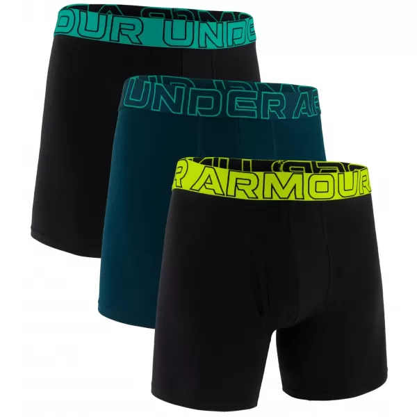  Moške boksarice UNDER ARMOUR UA PERFORMANCE COTTON - SOLID 6 - 3PK 1383889-007 ČRNA 