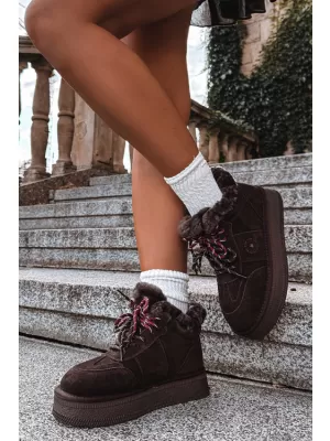 Ženski snežaki BIG STAR SHOES UU274312 ČOKOLADA