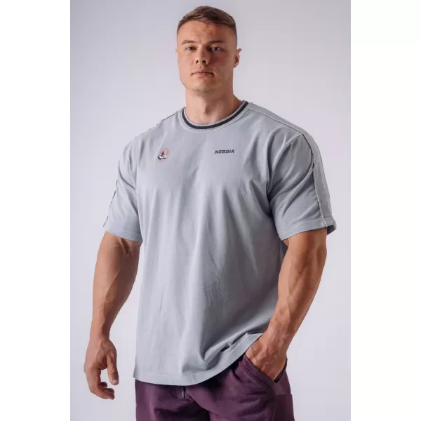  Moške majice s kratkimi rokavi NEBBIA OLYMPIA MUSCLE COVER 942 SVETLO SIVA 