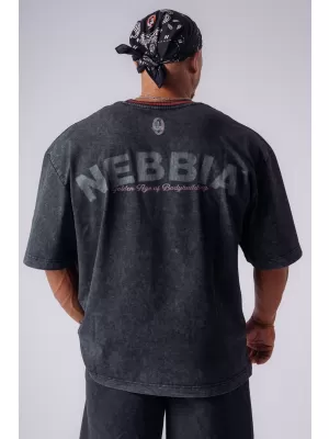 Moške majice s kratkimi rokavi NEBBIA OLYMPIA HEAVYWEIGHT COTTON 941 ČRNA