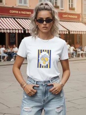 Ženska majica s kratkimi rokavi DSTREET NX8043RY-WH BELA
