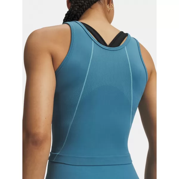  Ženski brezrokavnik UNDER ARMOUR VANISH SEAMLESS TANK 6000640-466 MODRA 