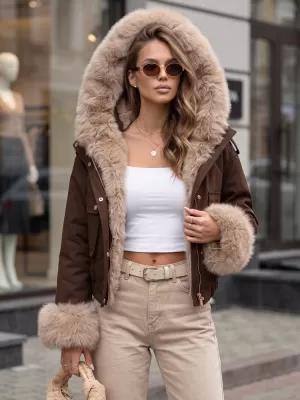 Ženska jakna DSTREET TY5836 RJAVA