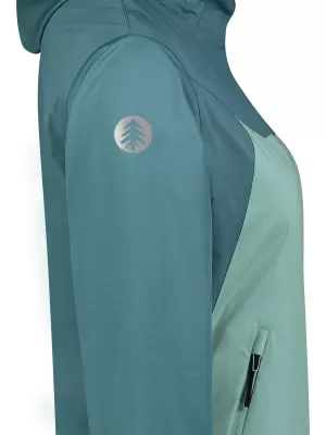 Ženska softshell jakna NORDBLANC OUTLAND NBSSL8324 ZELENA/SIVA