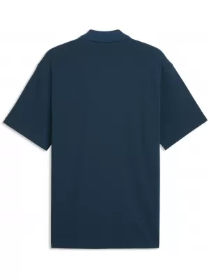 Moška majica s kratkimi rokavi z ovratnikom PUMA WARDROBE ESS PIQUE RELAXED POLO 62965736 POLNOČNI BENCIN