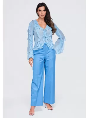 Ženska bluza OMBRE OW-TS-E0078 MODRA