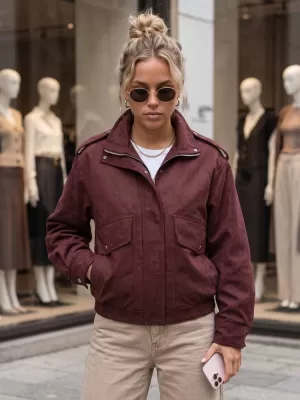 Ženska jakna DSTREET TY6066 BORDO