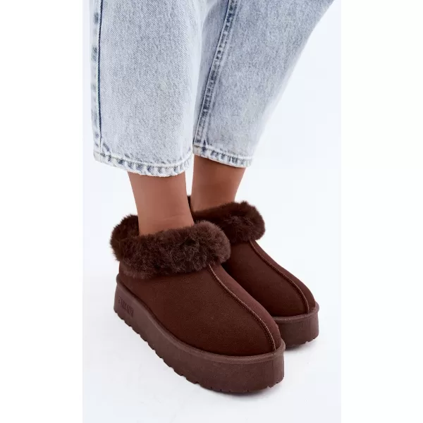  Ženski snežaki BIG STAR SHOES UU274203 RJAVE/BEŽ SENCE 