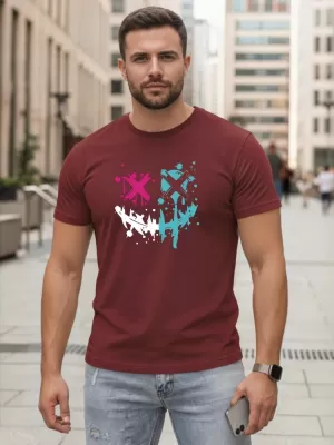 Moška majica s kratkimi rokavi DSTREET NX5100R-BU BORDO