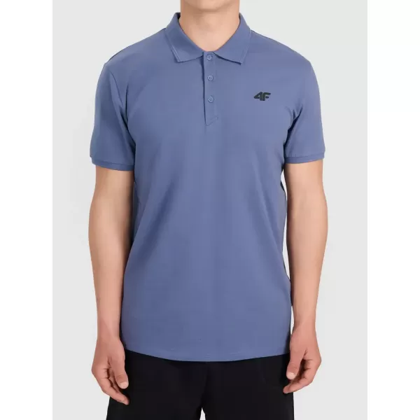  Moška majica s kratkimi rokavi z ovratnikom 4F WMM00TPTSM0770 DENIM 