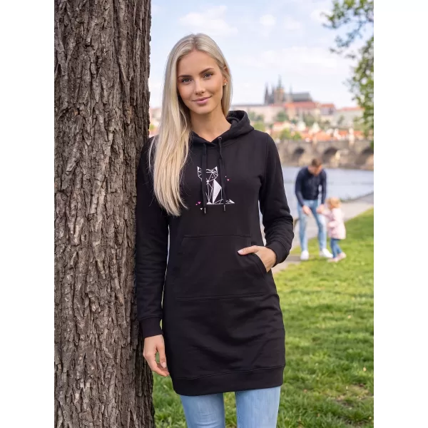  Ženski podaljšan pulover ALTISPORT ALW091419 ČRNO ROZA 