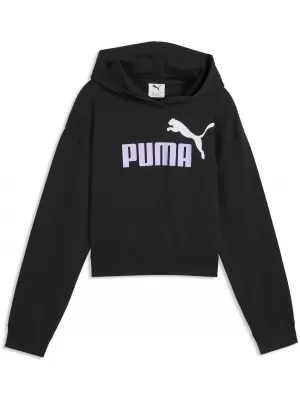 Otroški pulover PUMA ESS 2 COLOR NO. 1 LOGO SHORT LENGTH HOOD 68607255 PUMA ČRNA/SVETLA SIVKA