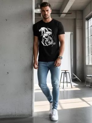 Moška majica s kratkimi rokavi DSTREET NX049R ČRNA