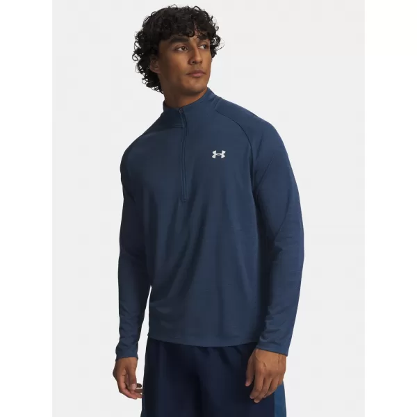  Moška majica s kratkimi rokavi UNDER ARMOUR UA TECH TEXTURED 1/2 ZIP 1382797-498 MODRA 