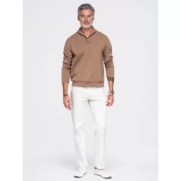  Moški pulover OMBRE OM-SSNZ-0262 RJAVA 