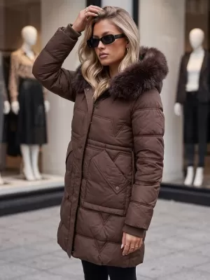 Ženska jakna DSTREET TY5825 RJAVA