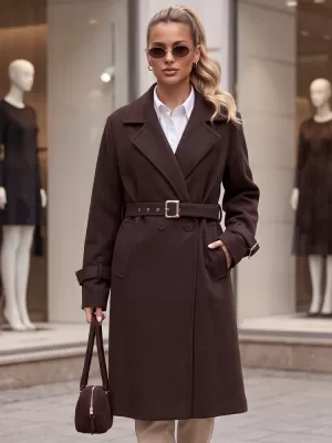 Ženski plašč DSTREET NY0794 RJAVA