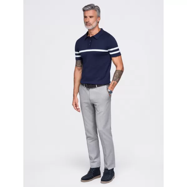  Moška polo majica OMBRE OM-POSS-0177 MORNARSKO MODRA 