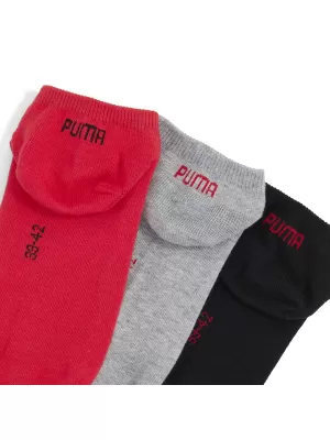 Nogavice PUMA UNISEX SNEAKER PLAIN 3P 93862401 ČRNA/RDEČA