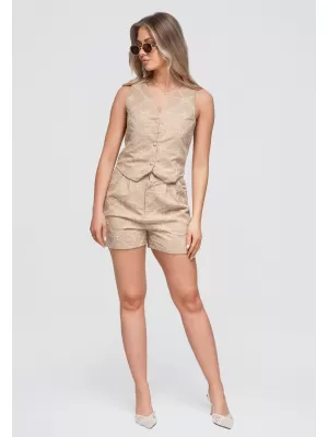 Ženski plašč OMBRE OW-VE-E0009 TAUPE