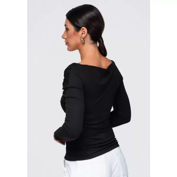  Ženska bluza OMBRE OW-TS-E0088 ČRNA 